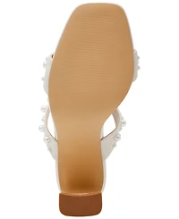 Dv Dolce Vita Women's Veniss Imitation Pearl Two-Band Slide High Heel Slip-On Dress Sandals