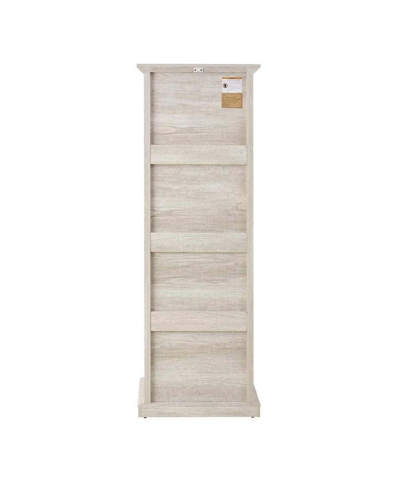 Streamdale Tall Storage Cabinet with Glass Door and Shelves, White