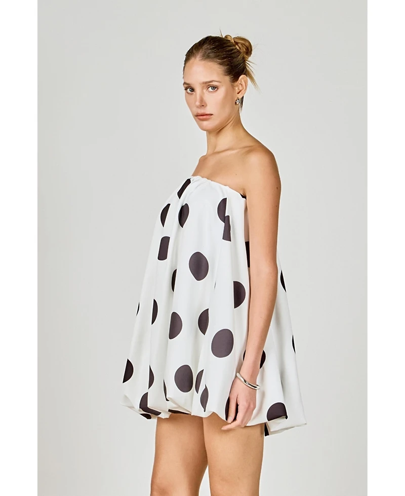 endless rose Women's Polka Dot Bubble Mini Dress