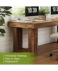 Tribesigns Two Person Desk, 86.6 Inches Extra Long Computer Desk, Double Computer Writing Table for 2 People, Wooden Large Desks Business Workstation