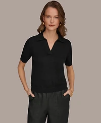 Donna Karan Weekend Women's Elbow-Sleeve Polo Sweater