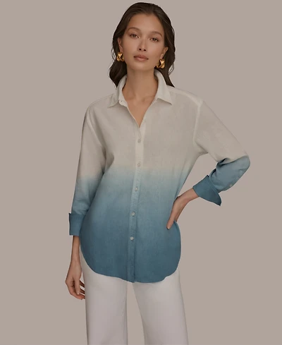 Donna Karan Weekend Women's Dip-Dye Long-Sleeve Shirt