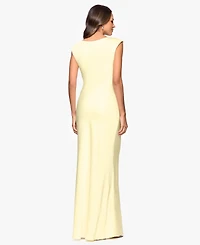 Betsy & Adam Petite Cowl Neck Gown