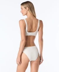 Vince Camuto Womens V Neck Crochet Top High Cut Bottoms