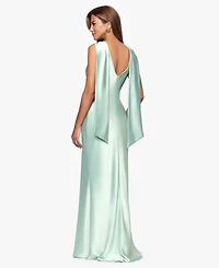 Xscape Women's Long Satin Halter Neck Ball Gown