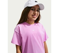 Nike Big Girls Sportswear Essential Cotton Swoosh Logo T-Shirt
