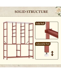 gaomon 15-Drawer Pink Fabric Dresser, Wood Tabletop, Metal Frame, Tall Chest Organizer for Bedroom, Living Room, Entryway