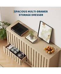 Gaomon Fluted Dresser for Bedroom with 6 Drawers, 54" Wide Modern Chest of Drawers