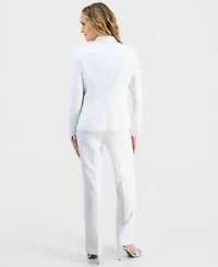 Kasper Womens Stretch Crepe Shawl Collar Pearl Trim Jacket Lily Pants