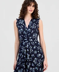 Anne Klein Women's Floral Print Sleeveless Midi Dress