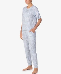 Dkny Women's Short-Sleeve Top & Jogger Pants, 2-Piece Set