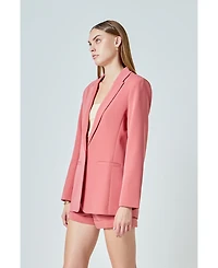 endless rose Women's Single-Breasted Blazer