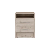 Streamdale Eter Nightstand, Superior Top, Two Drawers - Light Gray