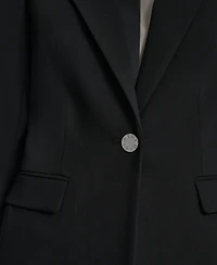 Dkny Women's Newspaper-Print One-Button Blazer