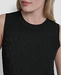 Dkny Women's Sleeveless Logo Printed Sweater