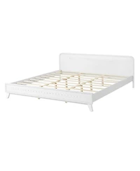 Streamdale Furniture Solid King Wood Bed Frame with Elegant Headboard