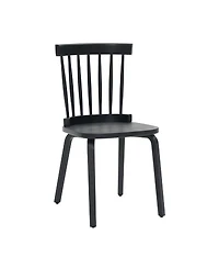 Streamdale Furniture Windsor Dining Chairs Set of 2, Wood Farmhouse Spindle Back, Black