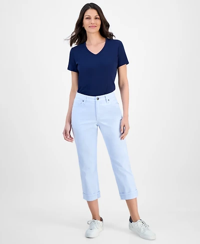 Style & Co Women's Mid-Rise Curvy Capri Jeans, Exclusively at Macy's