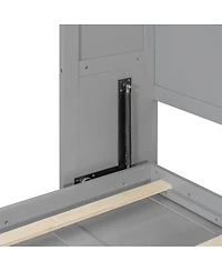 Streamdale Furniture Queen Size Murphy Bed Wall Bed with Top Cabinets & Wine Rack