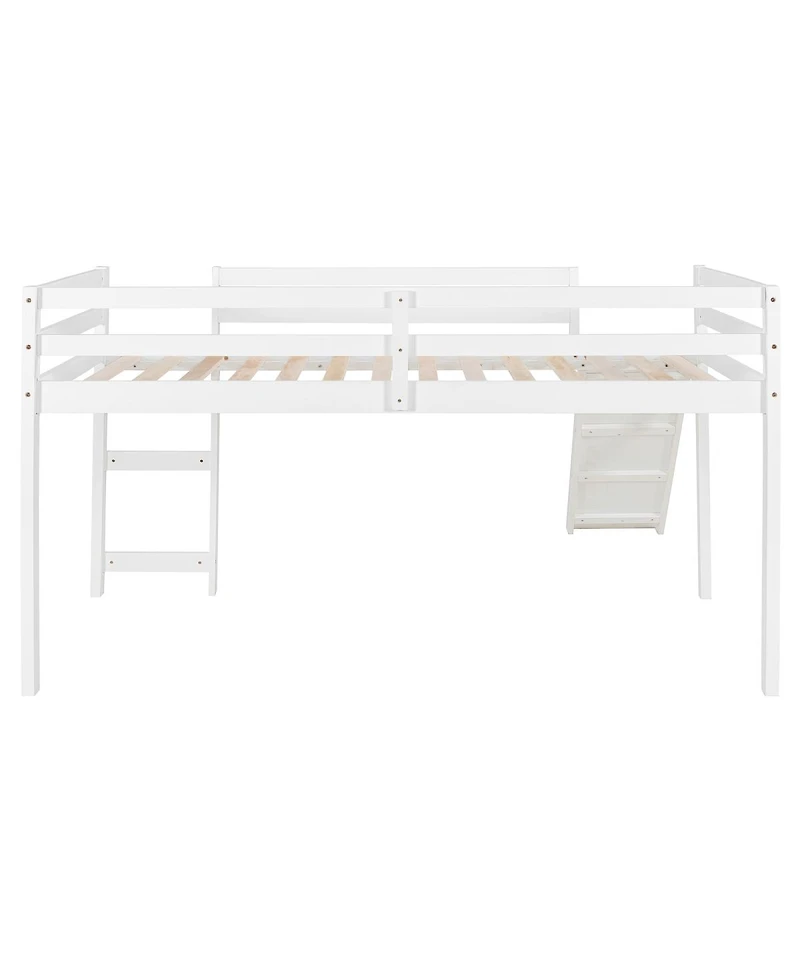 Streamdale Furniture Loft Bed with Slide, Multifunctional Design, Twin (White)