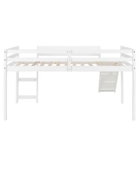 Streamdale Furniture Loft Bed with Slide, Multifunctional Design, Twin (White)