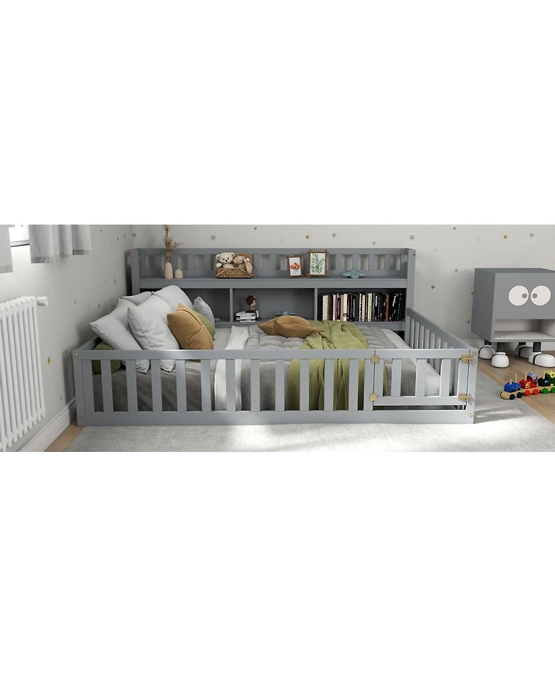 Streamdale Furniture Wooden House Floor Bed Frame for Kids - Safe & Creative Play Space