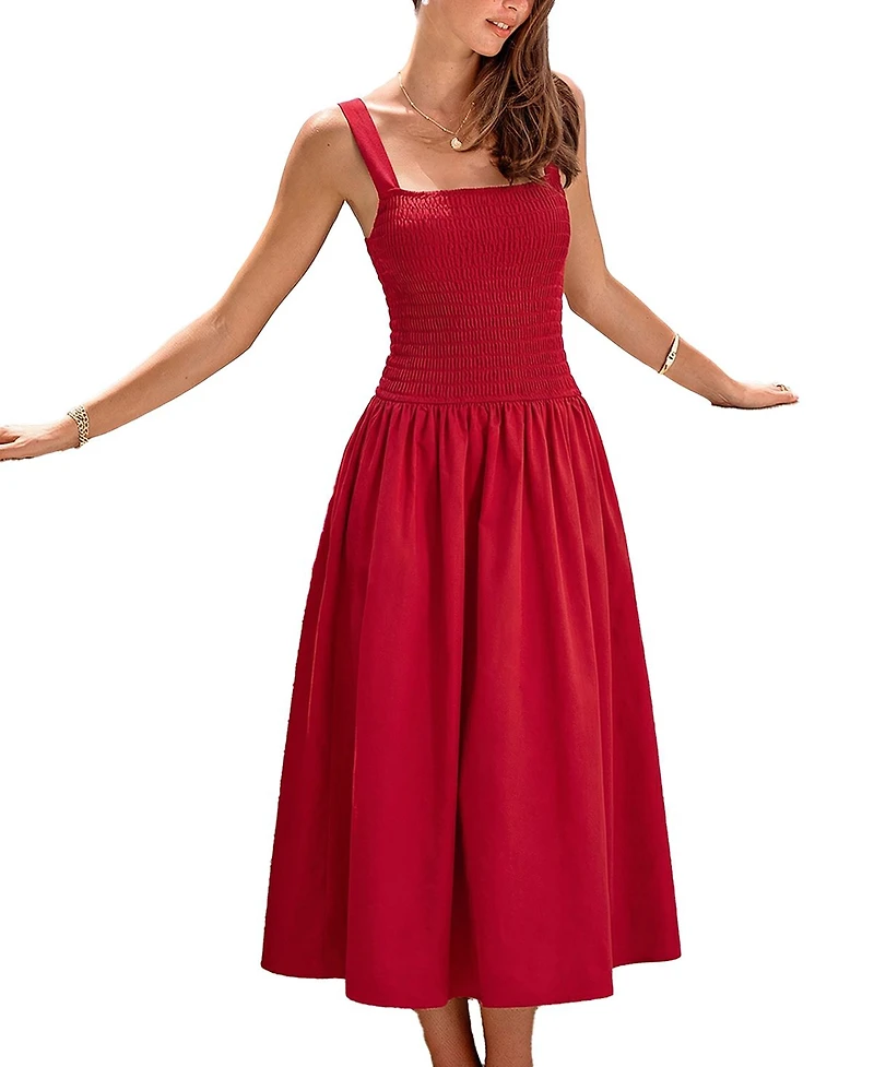 Cupshe Women's a Trance Red Maxi Beach Dress