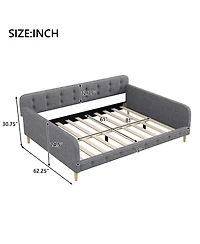 Streamdale Furniture Queen Upholstered Daybed with 4 Support Legs