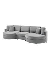 Streamdale furniture 3-seater 129" Curved Upholstered Sofa Couch, Dark Gray