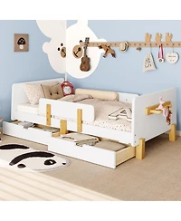 Streamdale Furniture Platform Bed with Storage, Solid Wood Frame, No Box Spring Needed