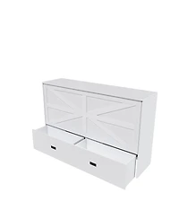 Streamdale Furniture Murphy Bed with Storage, Charging Cabinet, Foldable Panels, Swivel Wheels