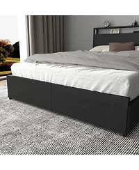 Streamdale Furniture Full Bed Frame with Storage Headboard & Charging Station