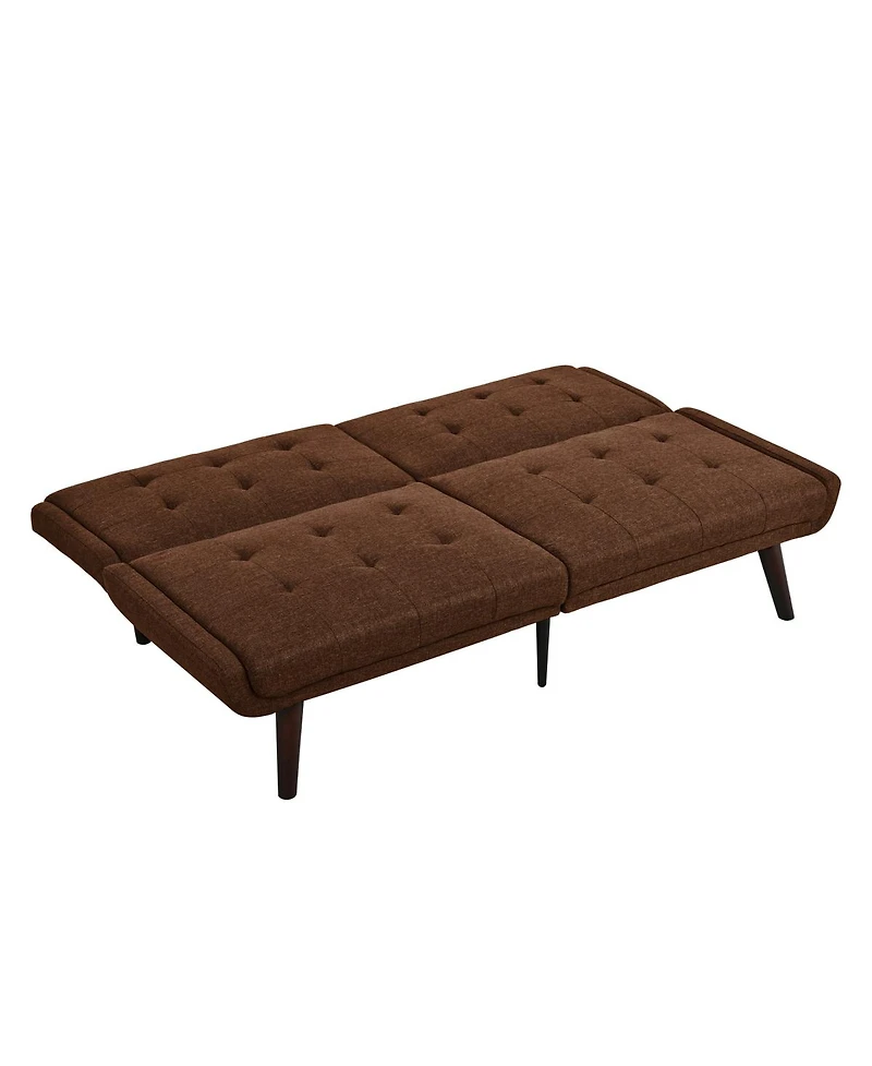 Streamdale Furniture Streamdale Convertible Futon Sofa Bed, 63" Sleeper Couch with Adjustable Backrest, Brown