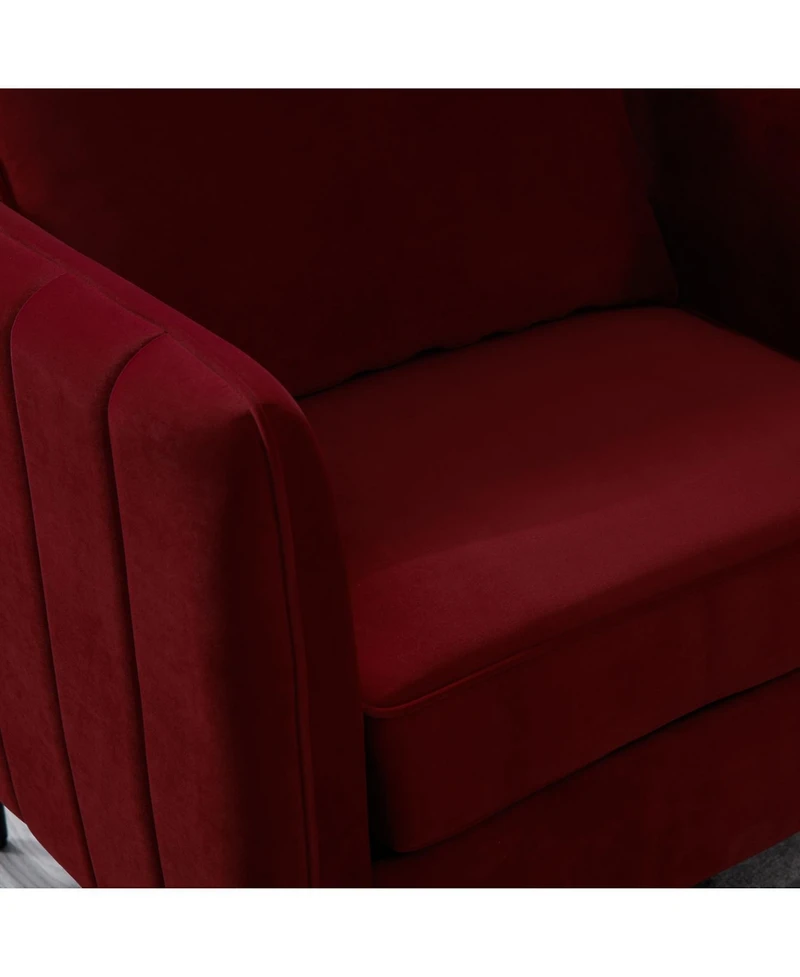 Streamdale Furniture Velvet Accent Chair - Mid-Century Modern Armchair