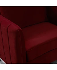 Streamdale Furniture Velvet Accent Chair - Mid-Century Modern Armchair