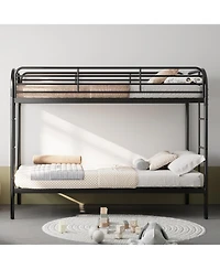 Streamdale Furniture Metal Twin Over Twin Bunk Bed with 2 Ladders, Black