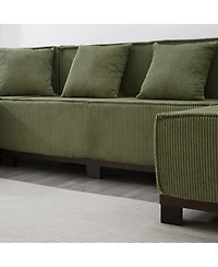 Streamdale Furniture Modern U-Shaped Sectional Sofa with Rgb Led Light Strip