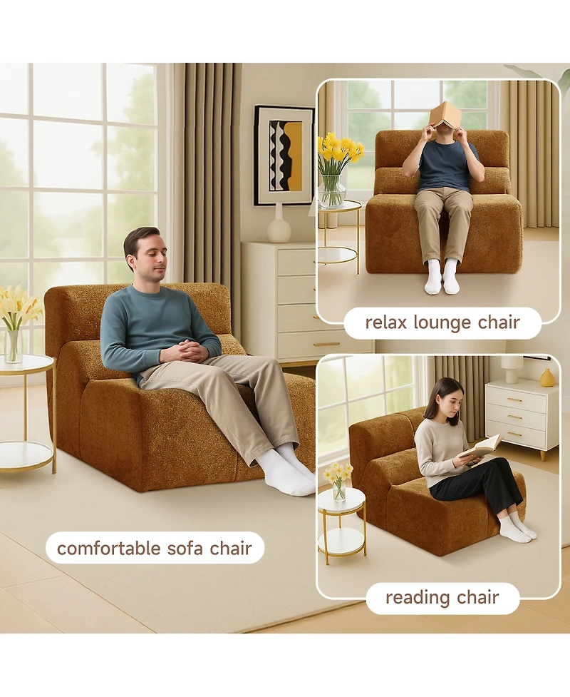 Streamdale Furniture Luxury Cloud-Soft Velvet Single Sofa Chair