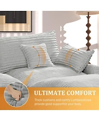 Streamdale Furniture Seven-piece sofa set with console, coffee table & pillows for spacious rooms