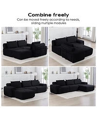 Streamdale Furniture L-Shaped Sectional Couch with Memory Foam & Steel Frame - Convertible Sofa Bed