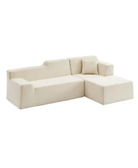 Streamdale Furniture Modern minimalist L-shaped corduroy high back sofa