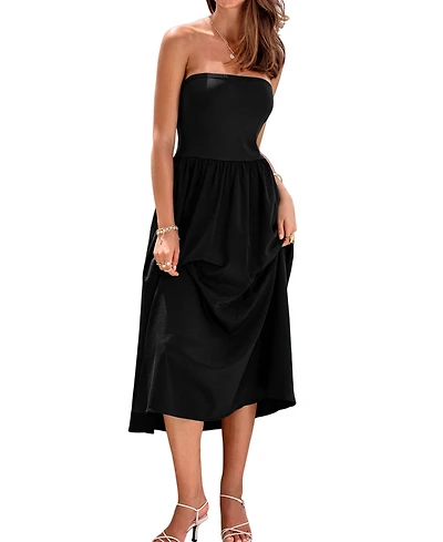 Cupshe Women's Polly Black Midi Beach Dress