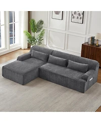 Streamdale Furniture Chenille L-Shape Luxury Sectional Oversized Sofa, Minimalist Design