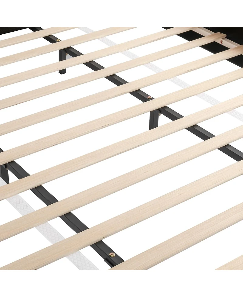 Streamdale Furniture King Size White Boucle Upholstered Platform Bed with Removable Pillow Headboard