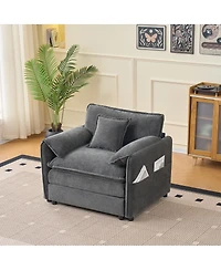 Streamdale Furniture Oversized Chenille Sofa Chair with Toss Pillow, Modular Sectional