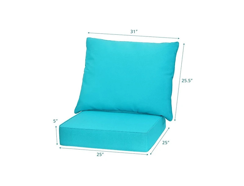 Slickblue Deep Seat Chair Cushion Pads Set with Rope Belts for Indoor and Outdoor