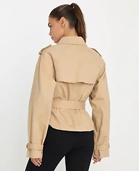 Good American Women's Cropped Trench Jacket