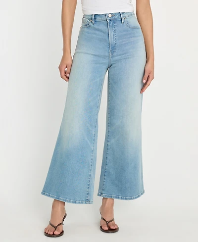 Good American Women's Soft Tech Waist Palazzo Cropped Jeans