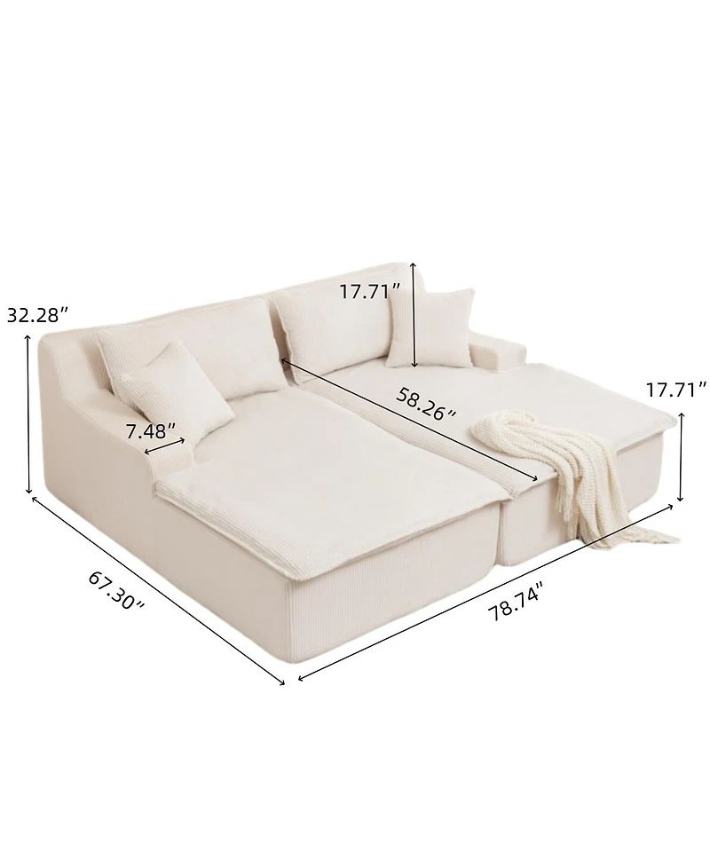 Streamdale Furniture Chaise Lounge Upholstered Sofa Bed, Oversized Sleeper Chair for Living Room