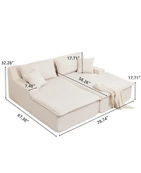 Streamdale Furniture Chaise Lounge Upholstered Sofa Bed, Oversized Sleeper Chair for Living Room